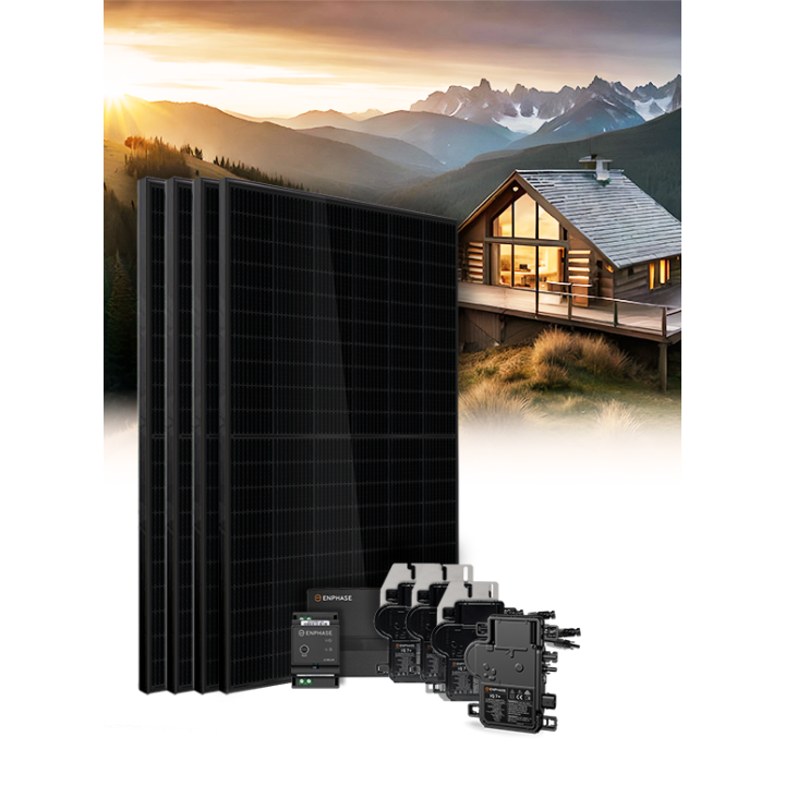 Kit 4 enphase self-consumption-reinjection panels without storage