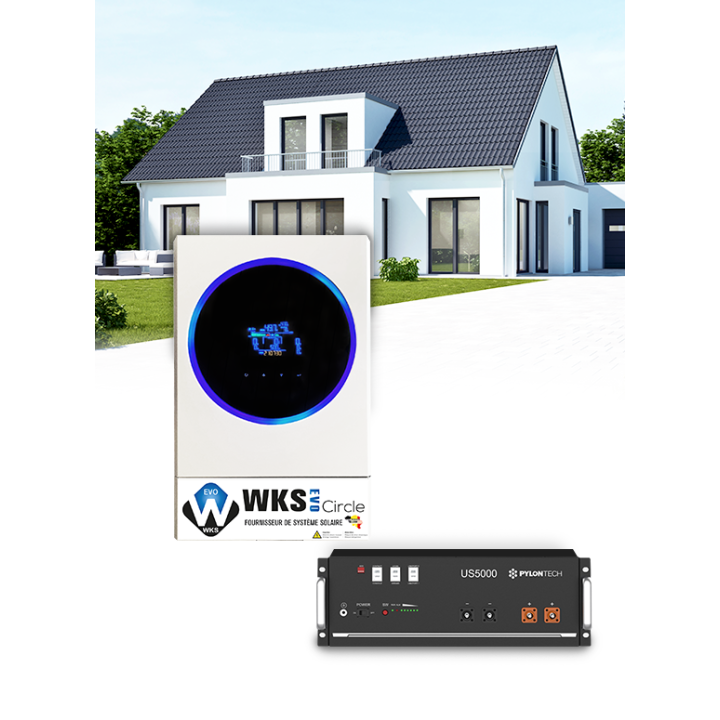 WKS EVO Circle 5,6 kVA omvormer en Pylontech lithium accupack