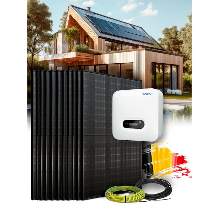 16-panel 5 kVa self-consumption / re-injection kit without storage and installation in Belgium