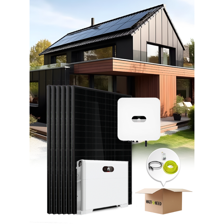 10-panel Huawei hybrid 3kVa self-consumption / re-injection kit with lithium storage