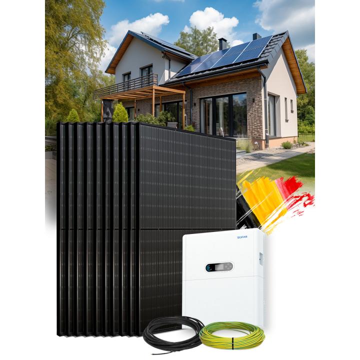 10-panel 3 kVa self-consumption / re-injection kit with storage and installation in Belgium