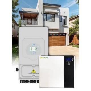 Deye 6 kVA enkelfasige omvormer en Delong 5,12 kWh lithium-accupack