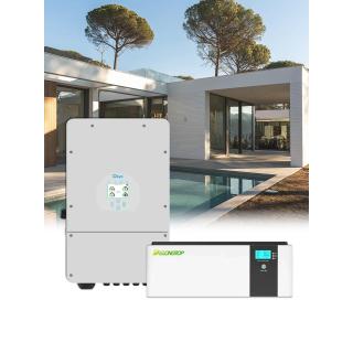 Pack onduleur triphasé Deye 8 kVA et batterie lithium 15kWh Delong