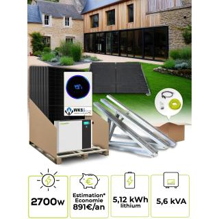 Self-consumption kit 6 panels 5.6kVA lithium